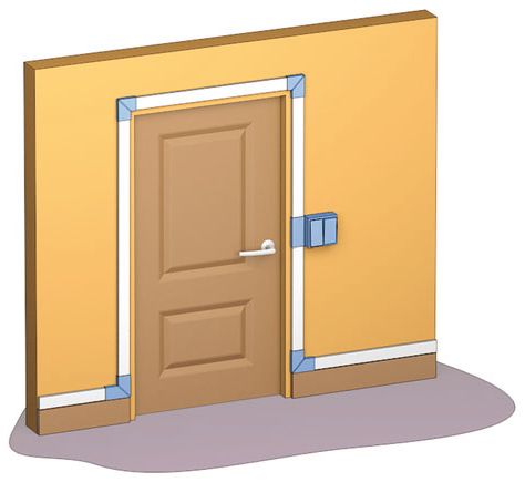 Пример прокладки кабеля вокруг дверной коробки