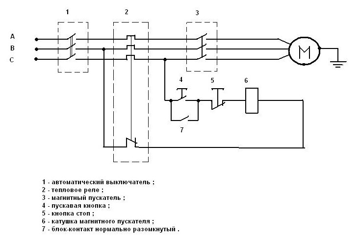 Подключение асинхронного электродвигателя в трёхфазную (380В) сеть .