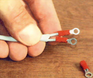 Готовый провод с вмонтированными кольцевыми наконечниками