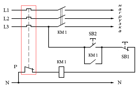 Схема подключения магнитного пускателя с катушкой на 220 В