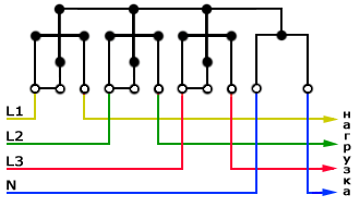 Схема подключения трехфазного счетчика